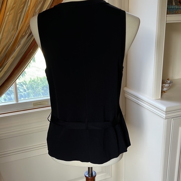 Theory black knit & spandex stretchy belted vest or top ! sz medium EUC - Picture 5 of 7